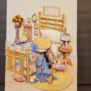 Vintage Bedtime Prayer Girls Room God Is Love 3D Art